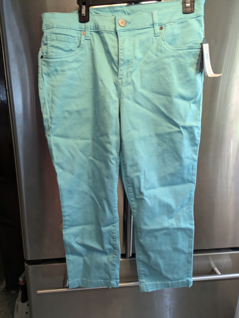 NWT Kut From The Kloth Paradise Blue Crop Straight Leg Jeans Sz 12 32"X24"